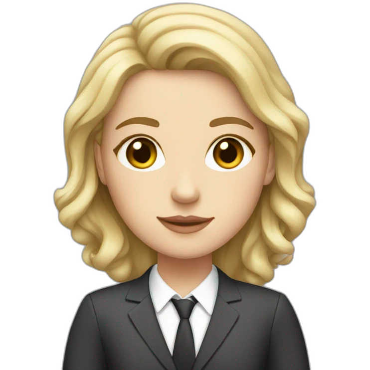 White girl wearing suit emoji