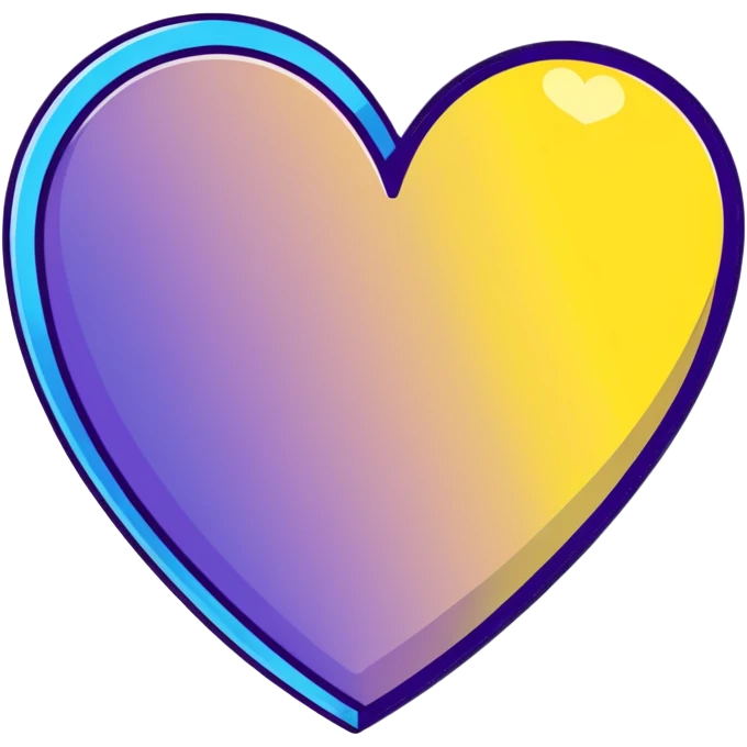 heart with yellow and blue gradient emoji