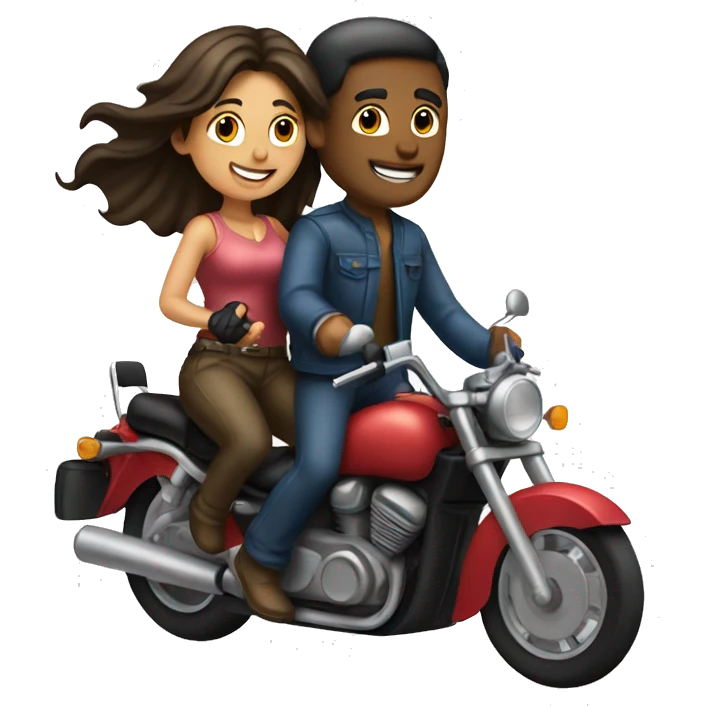 Couple on motorcycle emoji