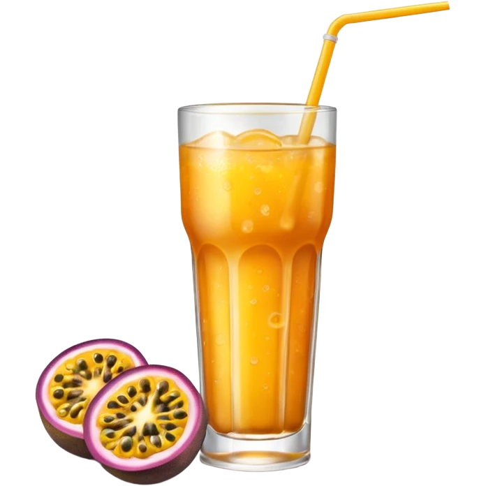 passionfruit & mango soft drink in glass emoji