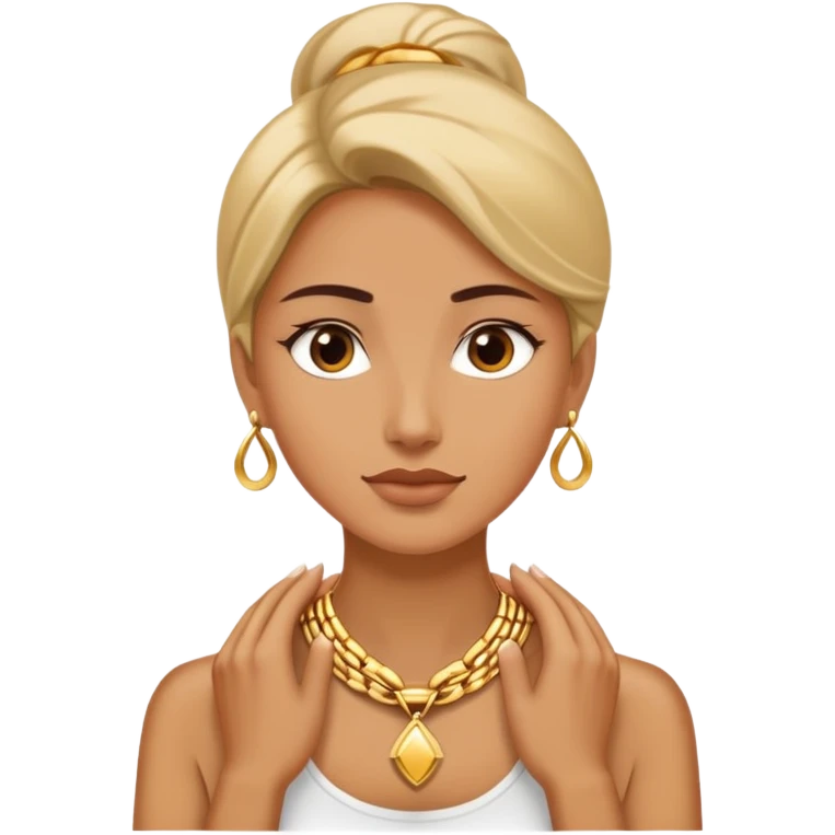 women with her hands crossed on her neck emoji