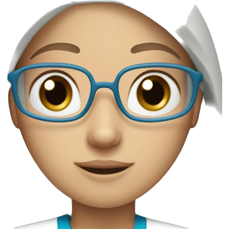 brown wavy long hair and blue eyes nurse emoji