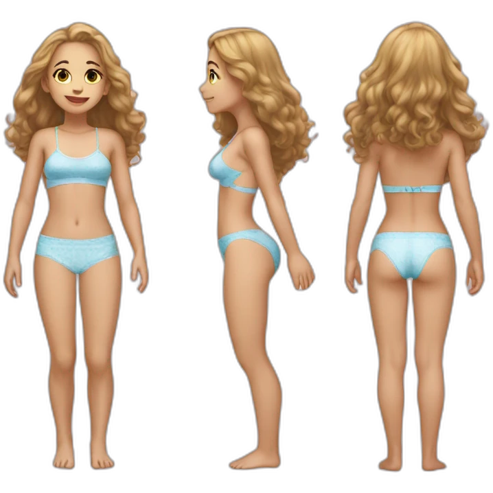 fullbody female young child girl light skin knickers undergarments cute adorable sweet emoji