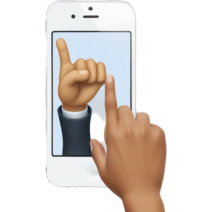 finger touching iphone emoji