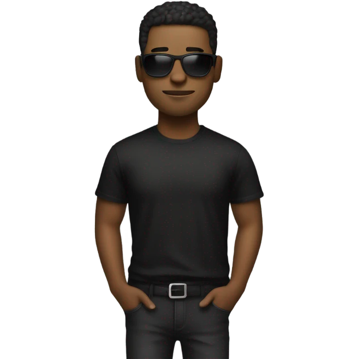 cool dude in black shirt emoji