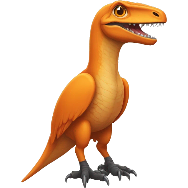 Orange velocaraptor with pointy snout emoji