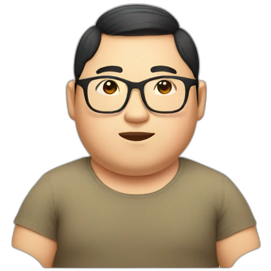 Asian chubby guy with glasses emoji