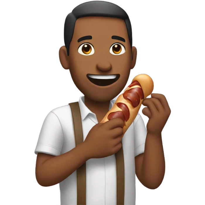 Man eating a sausage emoji