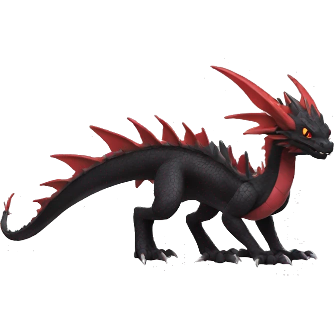 cool edgy black and red Dark-type nargacuga dragon Pokémon full body emoji