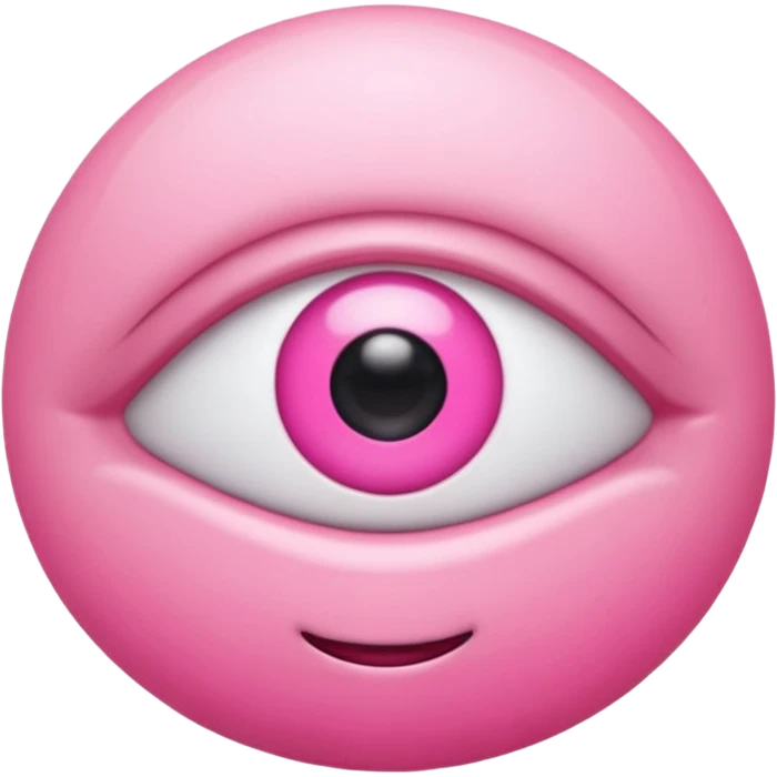 genera un emoji 3d en formato ios de un ojo con eyeliner rosa emoji