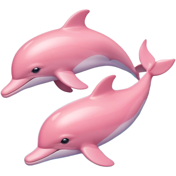 two Pale pink dolphin emoji