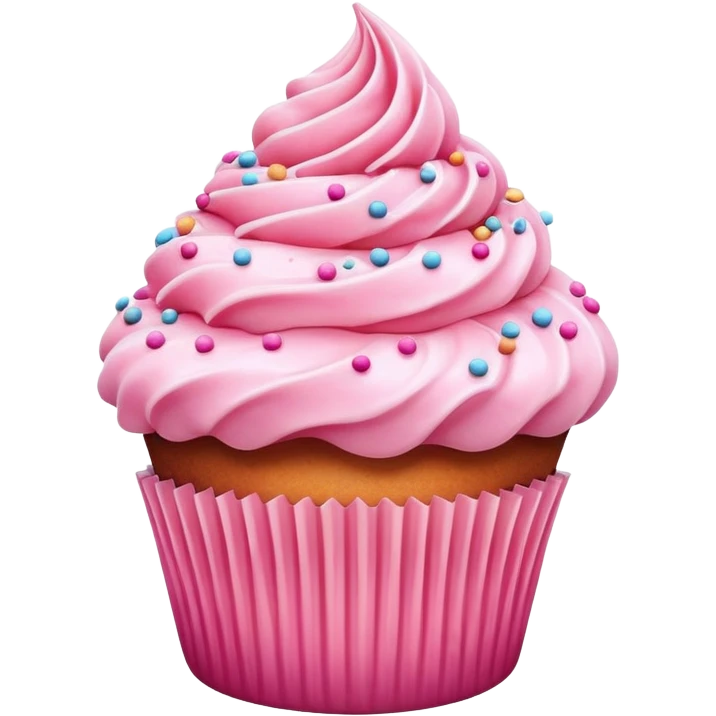 Cupcake with pink icing emoji