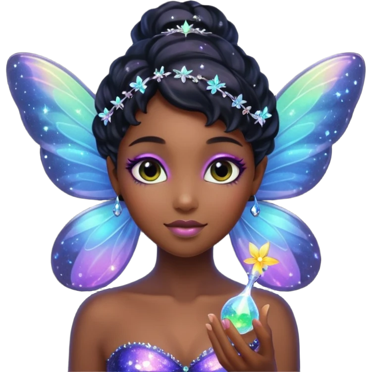Black fairy with fairy dust emoji