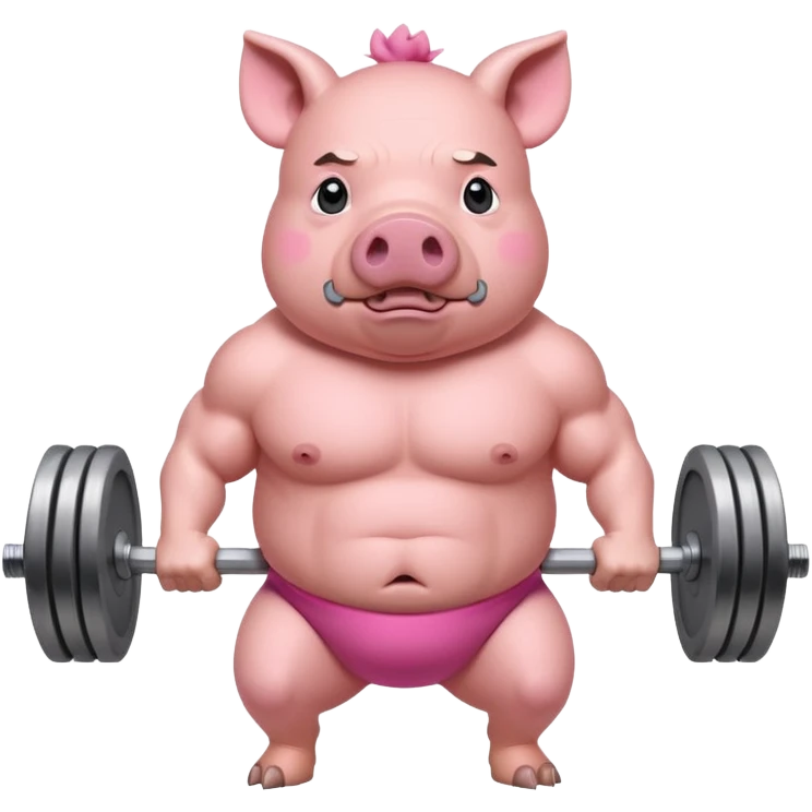 Strong pig carrying weights  emoji