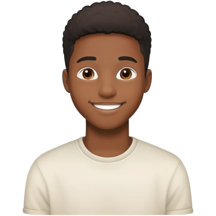 19-year-old Black male with a friendly smile, casual style emoji