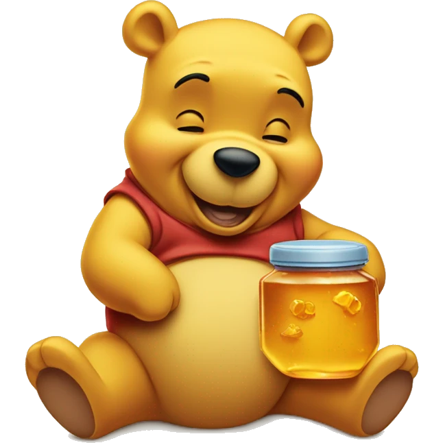Winnie the Pooh eating honey emoji