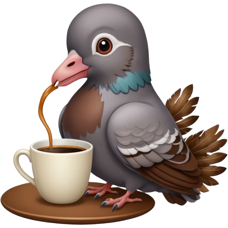 Pigeon drinking coffee  emoji