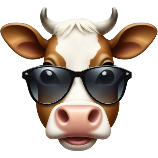 Cow with sunglasses and earrings  emoji