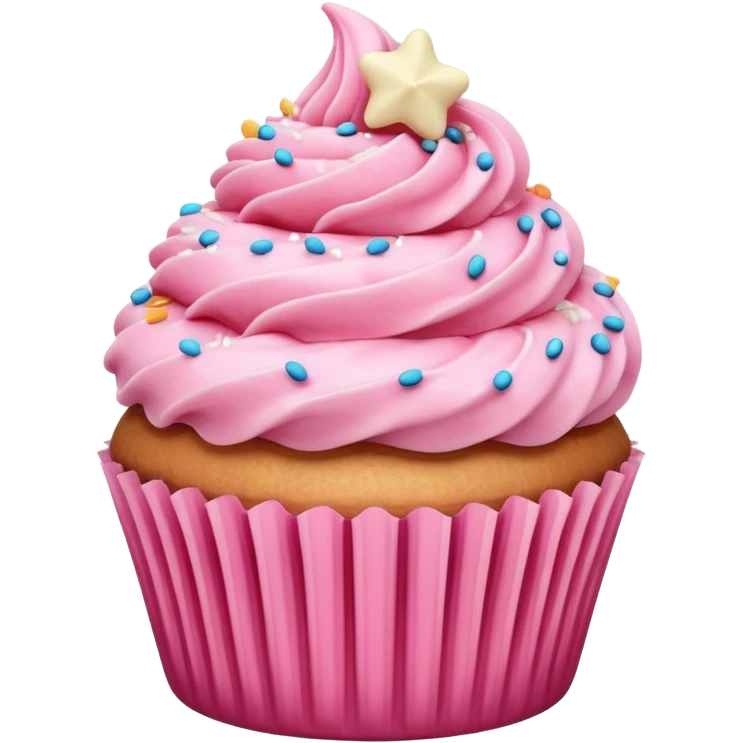 Cupcake with pink icing emoji