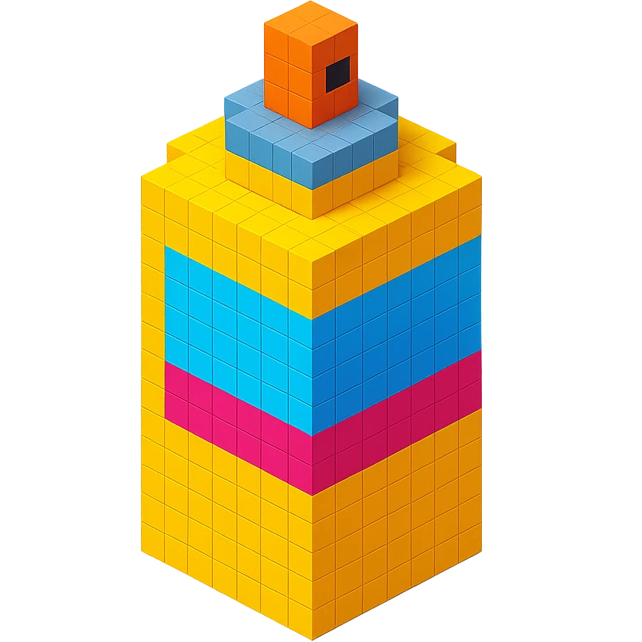 voxel style spray paint can, generic color, isometric view emoji