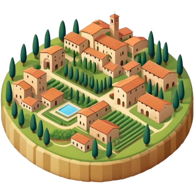 italian tuscany countryside isometric emoji