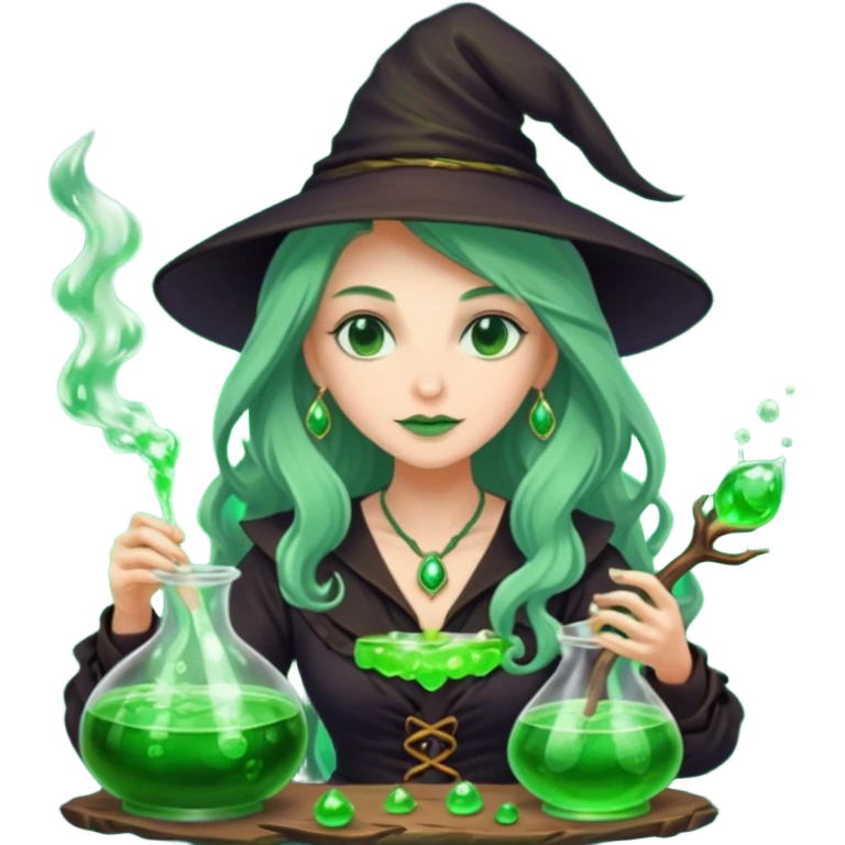 green witch cooking potion emoji