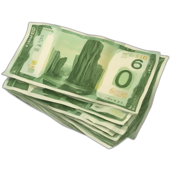 liasse de billets (euro° qui s'envolent emoji
