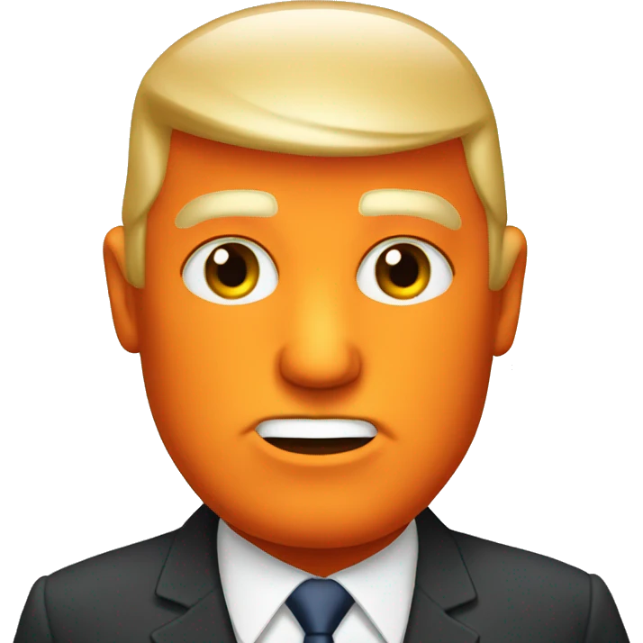 Bald Donald trump with orange face emoji