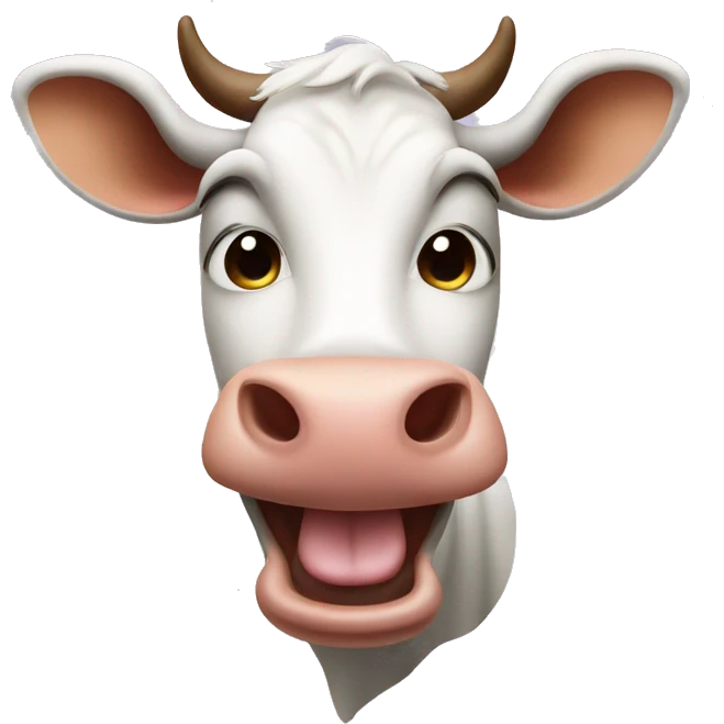 Cow winking emoji