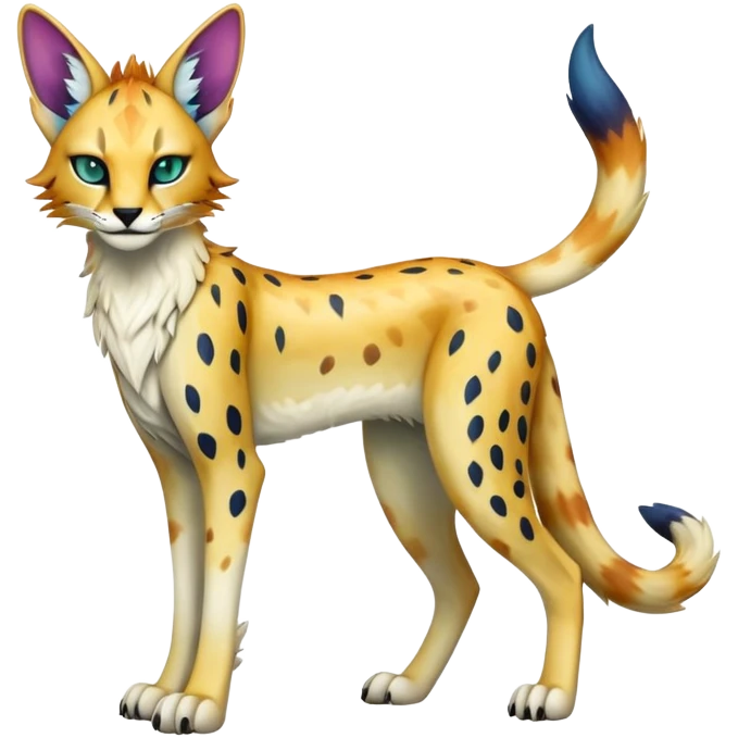 Epic Edgy Colorful ethereal eldritch Sergal-Serval-Fionbri emoji