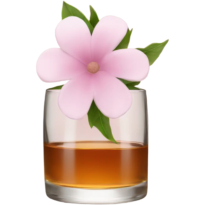 Whisky with pale pink flower emoji