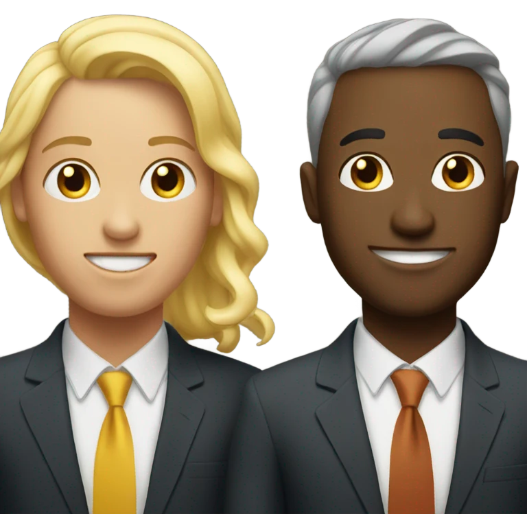 two faces in a interview emoji