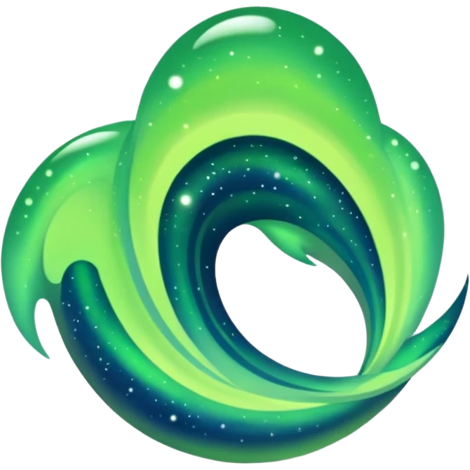 green aurora australis or aurora borealis emoji