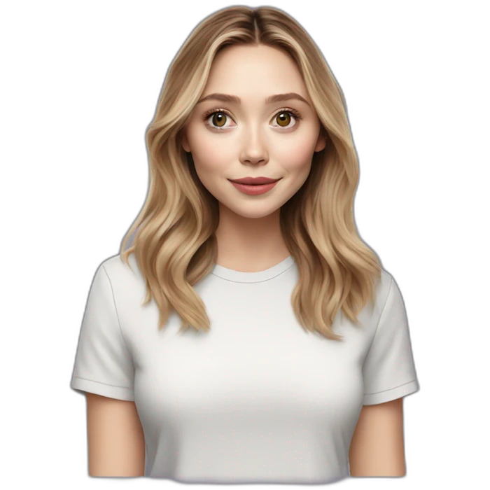 Elizabeth Olsen cartoon wearing tee emoji