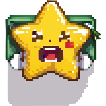 A 100 x 100 pixel emoji illustrating applause, with a star-shaped mouth that has a zipper, similar to the attached image. The star should be designed to appear as if it is cheering. emoji
