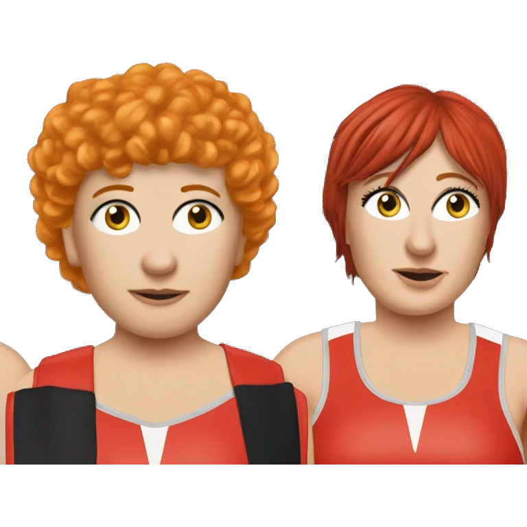 Sharon from Kath and Kim Australian tv show Magda szubanki wearing netball bib red hair  emoji