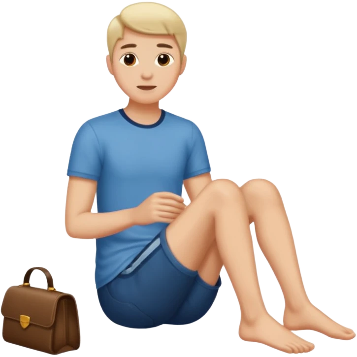pessoa sentada com as pernas aparecendo, porem png sem aparecer no que ela ta sentada emoji