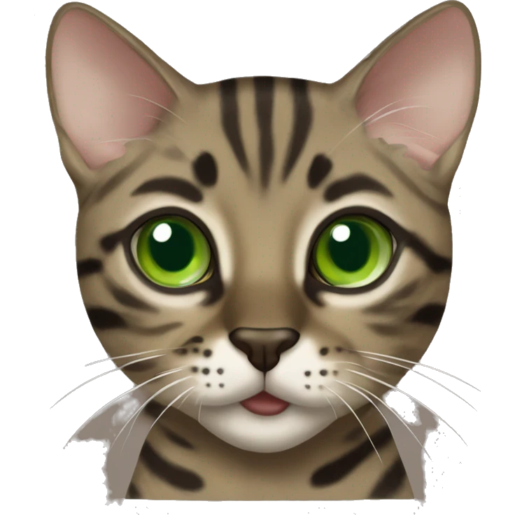 Sepia charcoal Bengal cat with Green eyes  emoji
