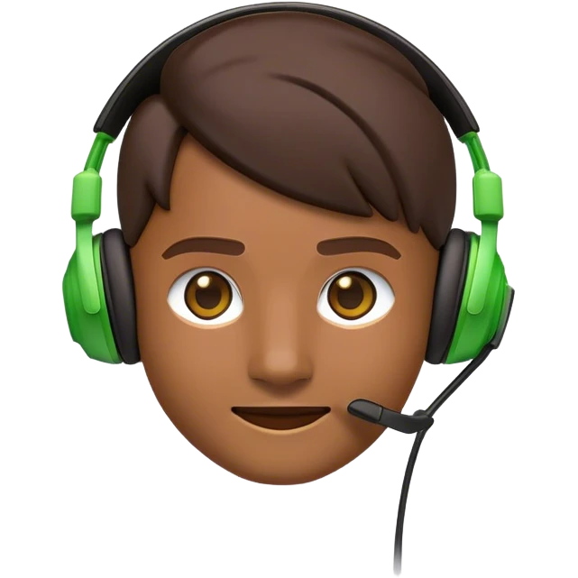 Clash of Clans aesthetic: Cinematic Playful Xbox Headset Portrait Emoji, rendered in a 3D vector-style similar to standard emojis with minimal shading and bold, simplified shapes. A compact, distinct form with signature details, softly glowing with a modern gaming energy charm. Simplified yet unmistakably iconic, highly detailed and consistent, glowing with a soft radiance and high shine. Stylized with a touch of next-gen innovation and a soft glowing outline, capturing the essence of a beloved gaming relic with a friendly, playful manner! emoji