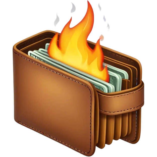 Burning wallet emoji