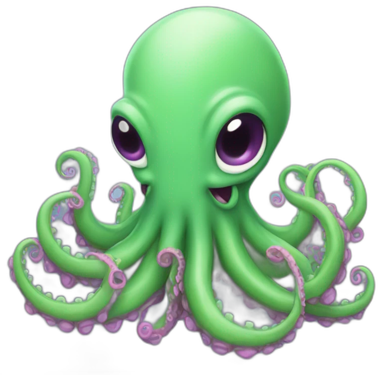 Cute kraken Holding a Sign in his tentacles emoji