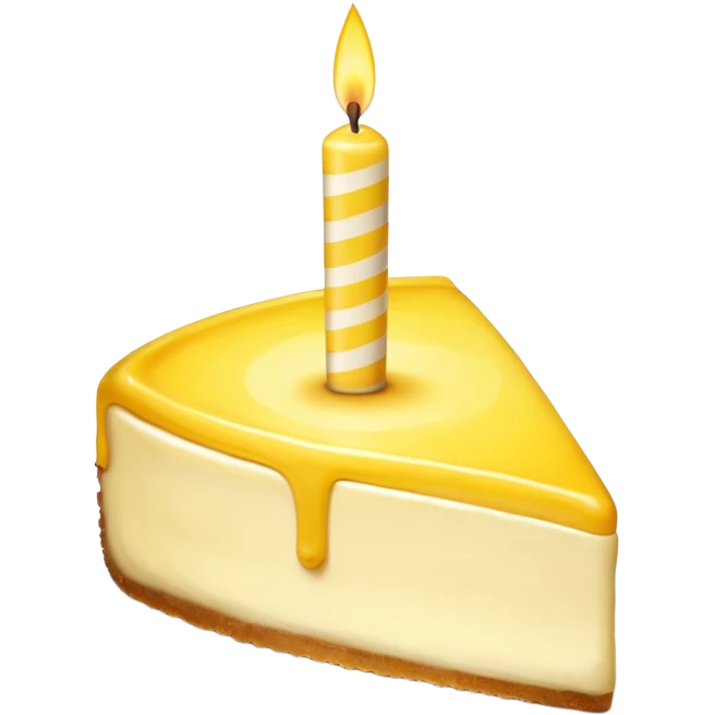 triangle lemon cheesecake on birthday candle emoji