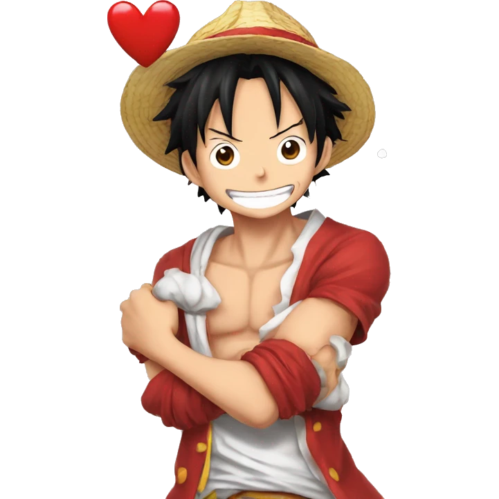 Luffy qui fait un coeur pour M emoji