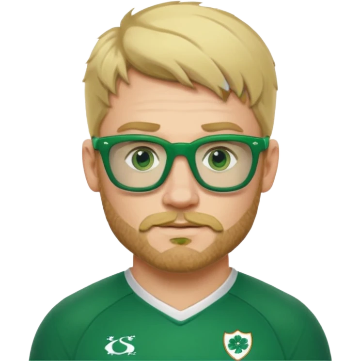 irish rugby player with blond stubble and green glasses emoji