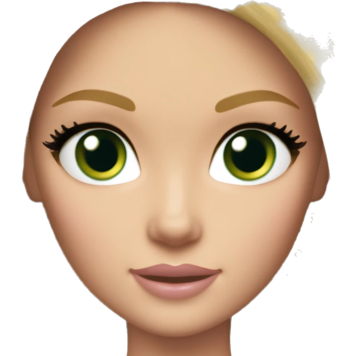 barbie princess green eyes long blond hair emoji