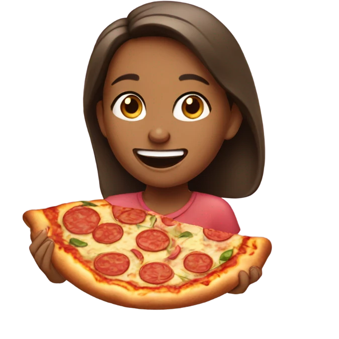 girl eating pizza  emoji