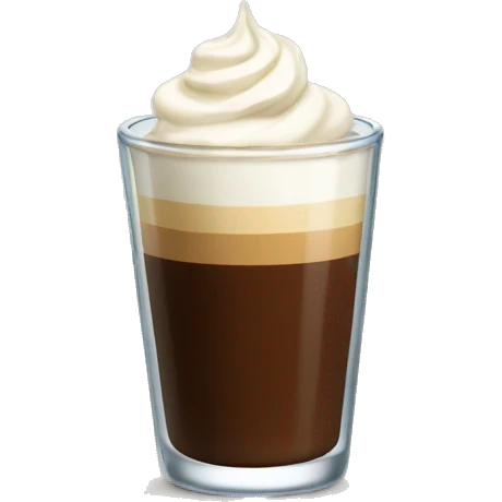 Shot glas with coffee and cream emoji
