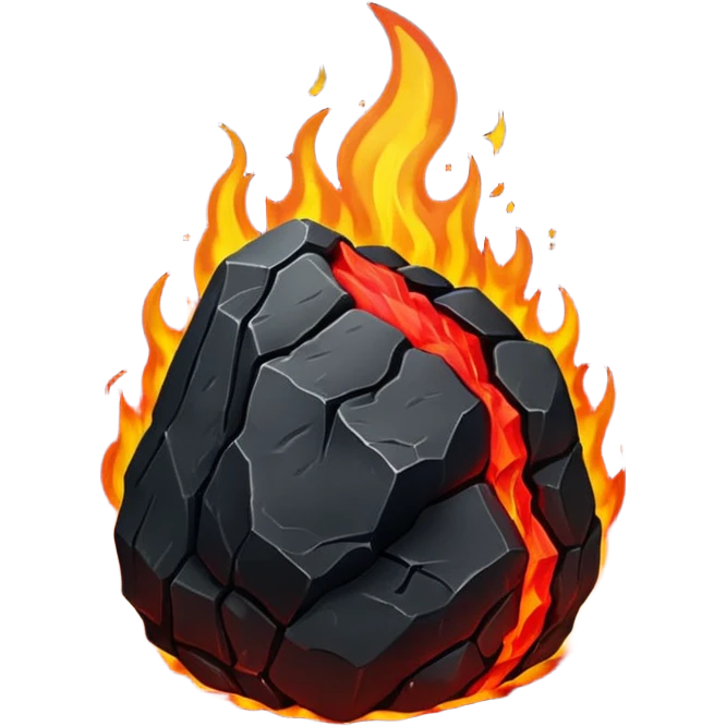 single burning coal emoji