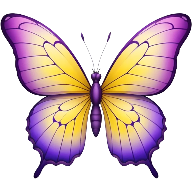 Yellow and purple gradient butterfly emoji