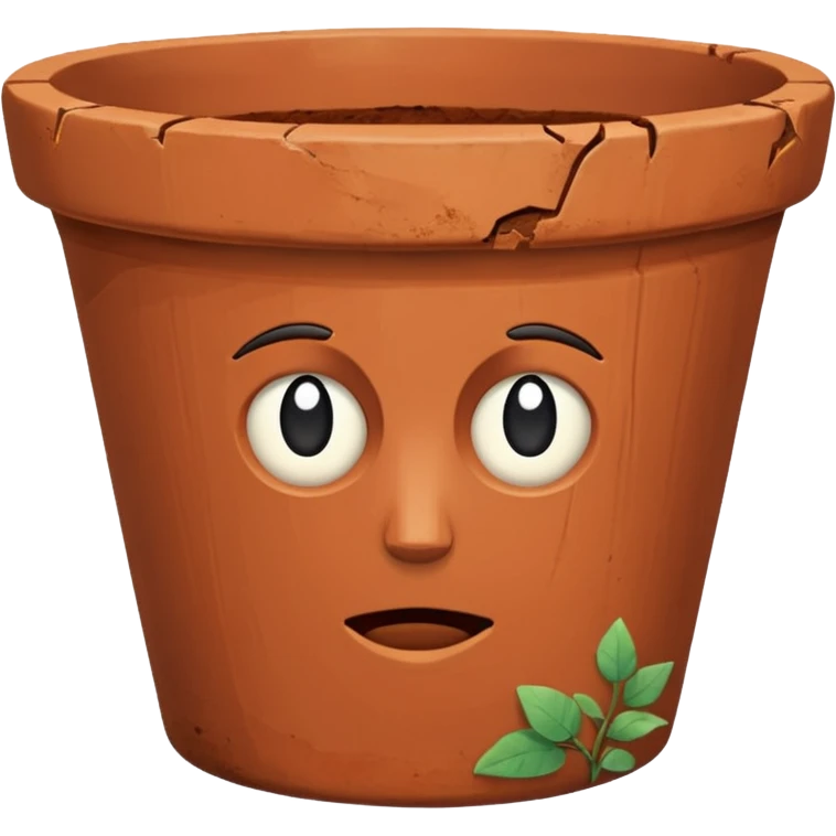broken empty flower pot  emoji